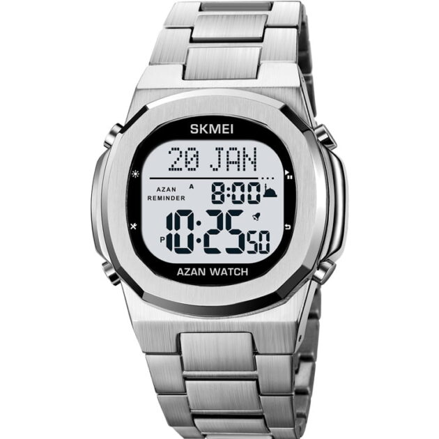 حافظ على صلاتك 🕌 وأناقتك مع ساعة SKMEI 2036 الأصلية⌚ - فضي